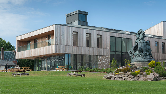 external view of restaurant and conference centre at Hawkshead