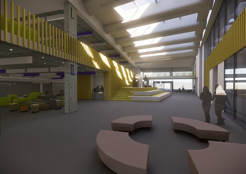 Architect's impression of the interior of the Hub