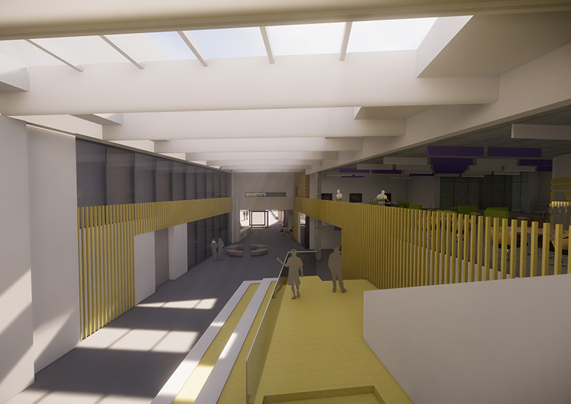 Architect's impression of the interior of the Hub