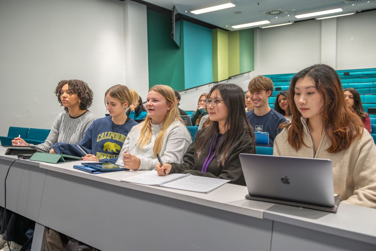 students in a lecture theatre