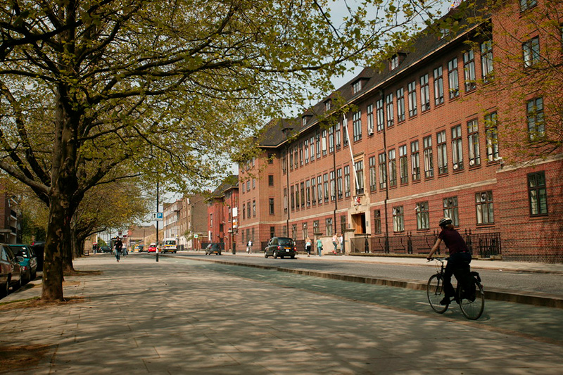 exterior view of the RVC Camden Campus from across Royal College Street