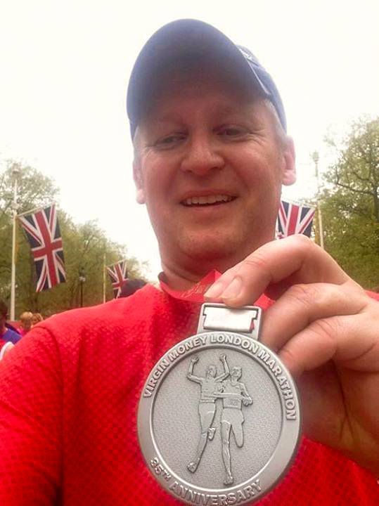 Professor Stuart Reid with his London Marathon medal