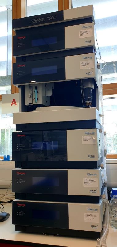 Chromatography (HPLC) with UV and Fluorescent detection systems for quantification of antimicrobials and other pharmacological compounds.