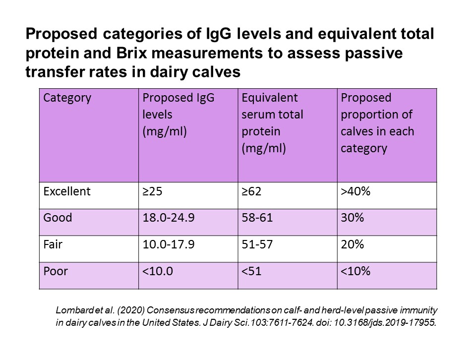 Effects of colostrum management on transfer of passive immunity
