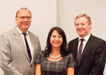 Peter Piot, Clare Wilson and Stuart Reid at the joint lecture