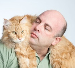 Mr Galbavy and his cat 