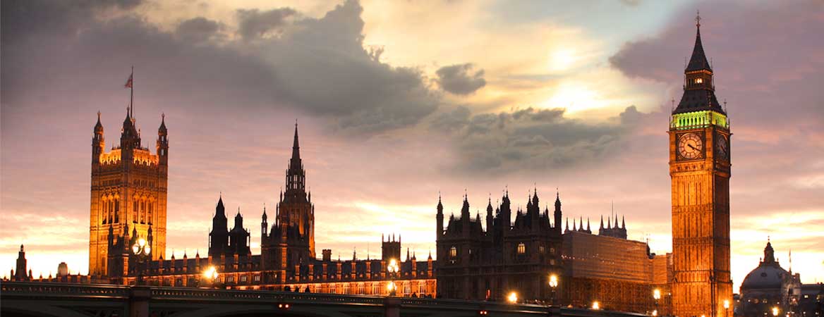 view of Houses of Parliament in London