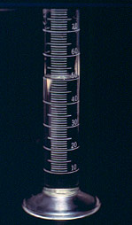 measuring cyclinder and flotation fluid
